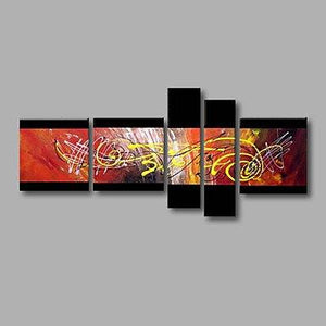 Canvas Painting, Group Painting, Large Wall Art, Abstract Painting, Huge Wall Art, Acrylic Art, Abstract Art, 5 Piece Wall Painting-ArtWorkCrafts.com
