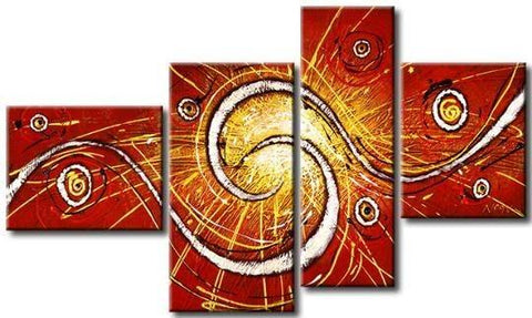 Red Abstract Painting, Living Room Wall Art Paintings, Extra Large Painting on Canvas, Hand Painted Wall Art-ArtWorkCrafts.com
