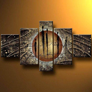 Abstract Painting, Canvas Art Painting, Extra Large Wall Art, Figure Abstract Art, 5 Piece Canvas Painting-ArtWorkCrafts.com