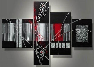 Modern Art, Contemporary Art, Abstract Painting, Living Room Wall Art, Black Abstract Wall Art, Extra Large Painting-ArtWorkCrafts.com