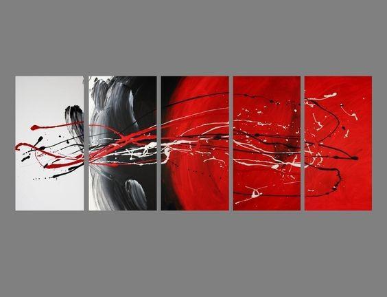 Living Room Wall Art, Black and Red, Abstract Art, Extra Large Wall Art, Huge Art, Large Painting, Modern Art, Painting for Sale-ArtWorkCrafts.com