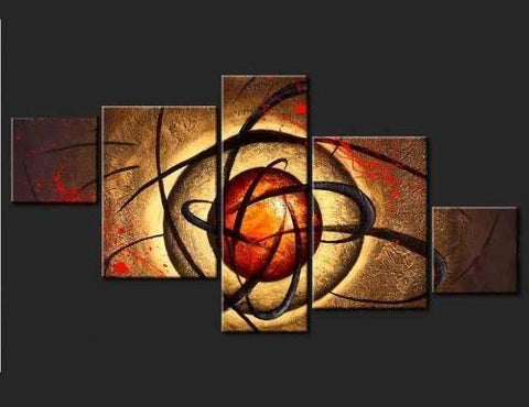Extra Large Painting, Abstract Art Set, 5 Piece Abstract Painting, Living Room Wall Art, Huge Modern Art, Contemporary Artwork-ArtWorkCrafts.com
