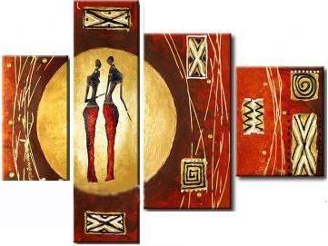 Extra Large Painting, Abstract Figure Painting, African Abstract Wall Art, Dining Room Wall Art-ArtWorkCrafts.com