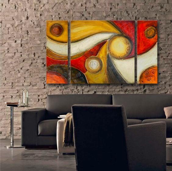 Canvas Paintings for Living Room, Modern Abstract Art, 3 Panel Wall Art Paintings, Large Oil Painting, Contemporary Abstract Art-ArtWorkCrafts.com