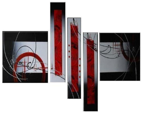 Abstract Modern Art, Extra Large Wall Art, Abstract Art Painting, 5 Panel Canvas Painting-ArtWorkCrafts.com