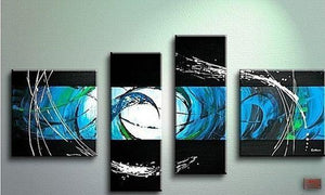 Modern Art, Living Room Wall Decor, 4 Piece Canvas Painting, Abstract Wall Art, Extra Large Art, Art on Canvas-ArtWorkCrafts.com