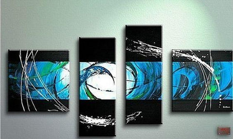 Modern Art, Living Room Wall Decor, 4 Piece Canvas Painting, Abstract Wall Art, Extra Large Art, Art on Canvas-ArtWorkCrafts.com