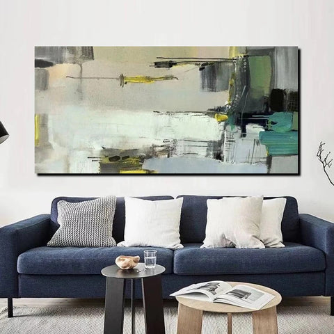 Acrylic Abstract Painting Behind Sofa, Large Painting on Canvas, Living Room Wall Art Paintings, Buy Paintings Online, Acrylic Painting for Sale-ArtWorkCrafts.com