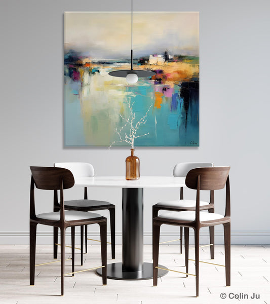 Abstract Landscape Painting on Canvas, Extra Large Original Artwork, Large Paintings for Bedroom, Oversized Contemporary Wall Art Paintings-ArtWorkCrafts.com