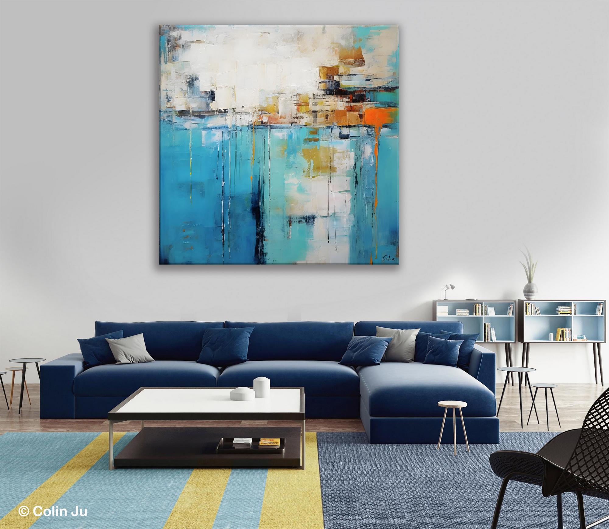 Abstract Painting on Canvas, Original Abstract Wall Art for Sale, Contemporary Acrylic Paintings, Extra Large Canvas Painting for Bedroom-ArtWorkCrafts.com