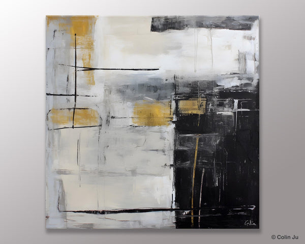 Simple Modern Original Artwork, Large Paintings for Bedroom, Abstract Landscape Painting on Canvas, Oversized Contemporary Wall Art Paintings-ArtWorkCrafts.com