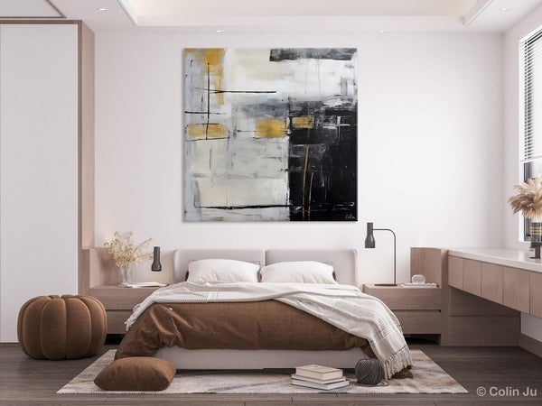 Simple Modern Original Artwork, Large Paintings for Bedroom, Abstract Landscape Painting on Canvas, Oversized Contemporary Wall Art Paintings-ArtWorkCrafts.com