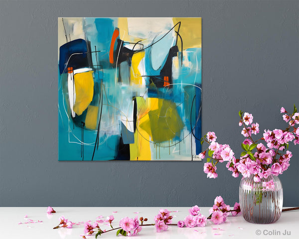 Acrylic Painting for Living Room, Contemporary Abstract Artwork, Extra Large Wall Art Paintings, Original Modern Artwork on Canvas-ArtWorkCrafts.com