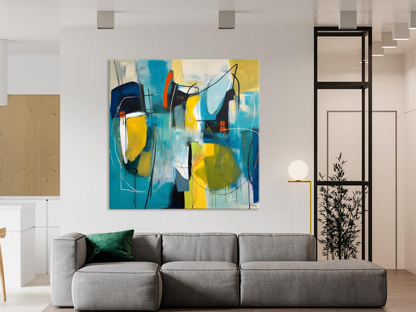 Acrylic Painting for Living Room, Contemporary Abstract Artwork, Extra Large Wall Art Paintings, Original Modern Artwork on Canvas-ArtWorkCrafts.com