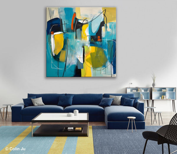 Acrylic Painting for Living Room, Contemporary Abstract Artwork, Extra Large Wall Art Paintings, Original Modern Artwork on Canvas-ArtWorkCrafts.com