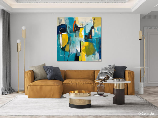 Acrylic Painting for Living Room, Contemporary Abstract Artwork, Extra Large Wall Art Paintings, Original Modern Artwork on Canvas-ArtWorkCrafts.com