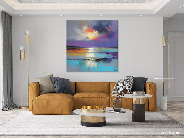 Large Abstract Painting for Living Room, Original Abstract Wall Art, Landscape Acrylic Art, Landscape Canvas Art, Hand Painted Canvas Art-ArtWorkCrafts.com