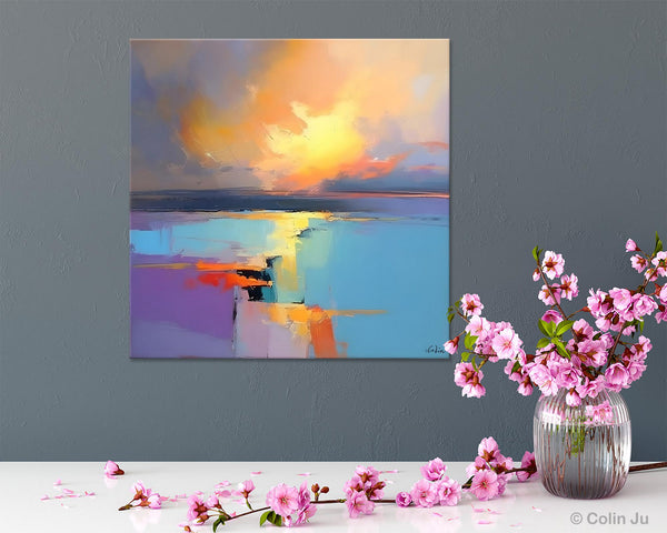 Canvas Painting for Living Room, Original Modern Wall Art Painting, Abstract Landscape Paintings, Oversized Contemporary Abstract Artwork-ArtWorkCrafts.com