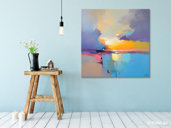 Original Modern Wall Art Painting, Abstract Landscape Paintings, Canvas Painting for Living Room, Oversized Contemporary Abstract Artwork-ArtWorkCrafts.com