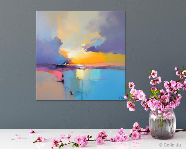Original Modern Wall Art Painting, Abstract Landscape Paintings, Canvas Painting for Living Room, Oversized Contemporary Abstract Artwork-ArtWorkCrafts.com