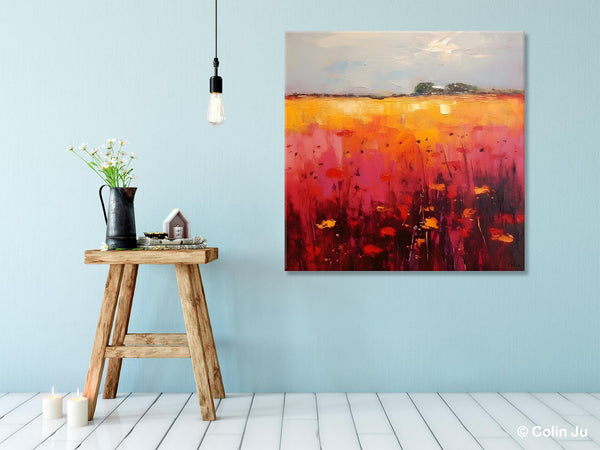 Contemporary Wall Art Paintings, Large Acrylic Paintings on Canvas, Abstract Landscape Paintings for Living Room, Landscape Canvas Art-ArtWorkCrafts.com