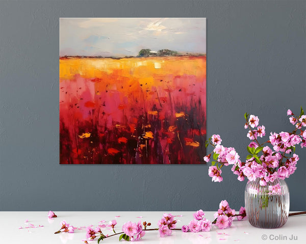 Contemporary Wall Art Paintings, Large Acrylic Paintings on Canvas, Abstract Landscape Paintings for Living Room, Landscape Canvas Art-ArtWorkCrafts.com