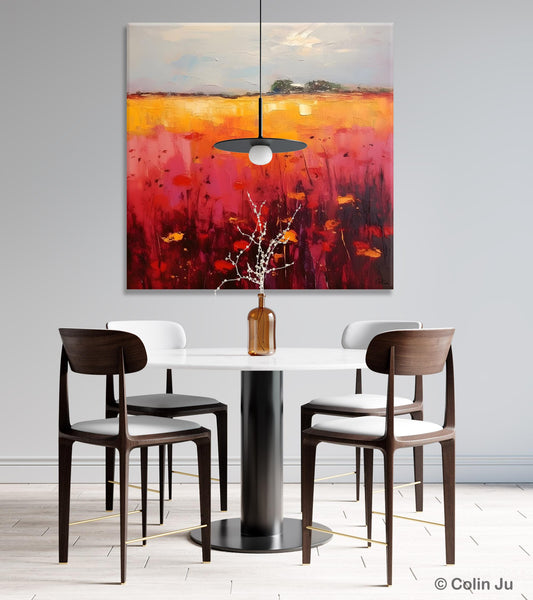 Contemporary Wall Art Paintings, Large Acrylic Paintings on Canvas, Abstract Landscape Paintings for Living Room, Landscape Canvas Art-ArtWorkCrafts.com