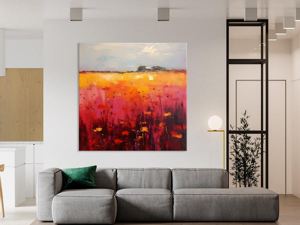 Contemporary Wall Art Paintings, Large Acrylic Paintings on Canvas, Abstract Landscape Paintings for Living Room, Landscape Canvas Art-ArtWorkCrafts.com