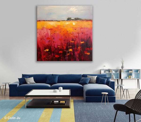 Contemporary Wall Art Paintings, Large Acrylic Paintings on Canvas, Abstract Landscape Paintings for Living Room, Landscape Canvas Art-ArtWorkCrafts.com