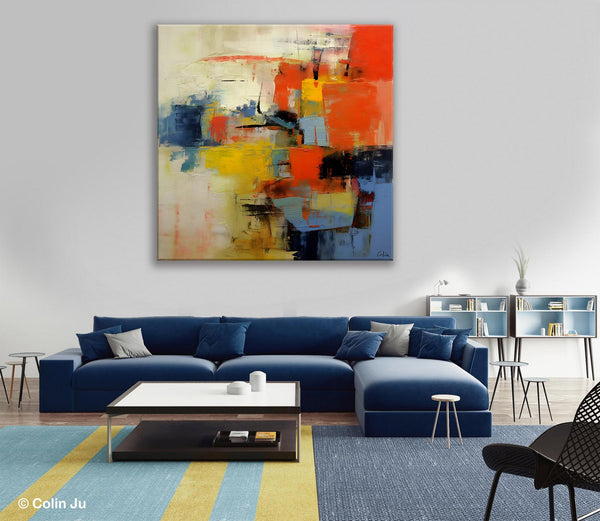 Abstract Wall Paintings, Contemporary Wall Art Paintings, Extra Large Paintings for Dining Room, Hand Painted Canvas Art, Original Artowrk-ArtWorkCrafts.com