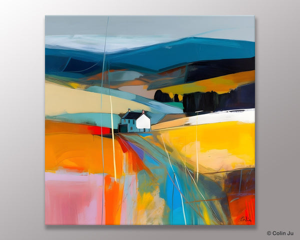 Contemporary Abstract Artwork, Acrylic Painting for Living Room, Oversized Wall Art Paintings, Original Modern Artwork on Canvas-ArtWorkCrafts.com