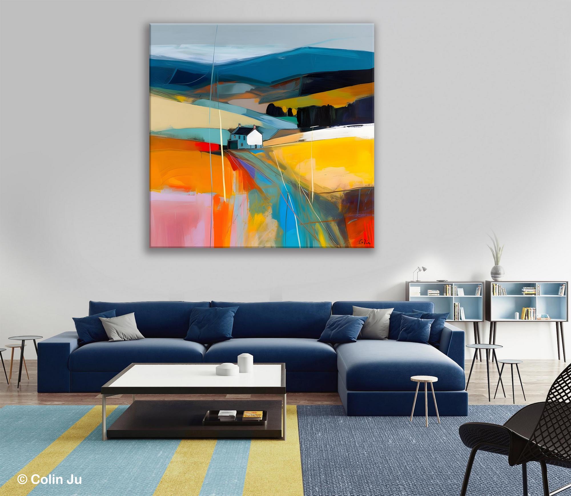Contemporary Abstract Artwork, Acrylic Painting for Living Room, Oversized Wall Art Paintings, Original Modern Artwork on Canvas-ArtWorkCrafts.com