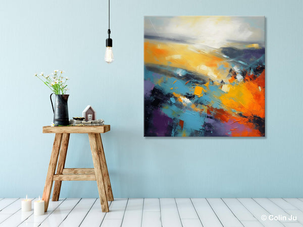 Acrylic Painting for Living Room, Heavy Texture Painting, Contemporary Abstract Artwork, Oversized Wall Art Paintings, Original Modern Paintings on Canvas-ArtWorkCrafts.com