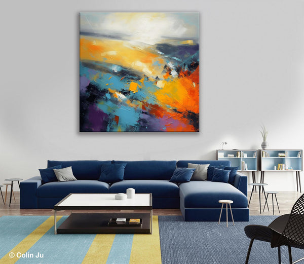 Acrylic Painting for Living Room, Heavy Texture Painting, Contemporary Abstract Artwork, Oversized Wall Art Paintings, Original Modern Paintings on Canvas-ArtWorkCrafts.com