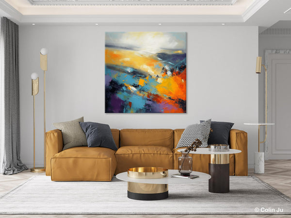 Acrylic Painting for Living Room, Heavy Texture Painting, Contemporary Abstract Artwork, Oversized Wall Art Paintings, Original Modern Paintings on Canvas-ArtWorkCrafts.com