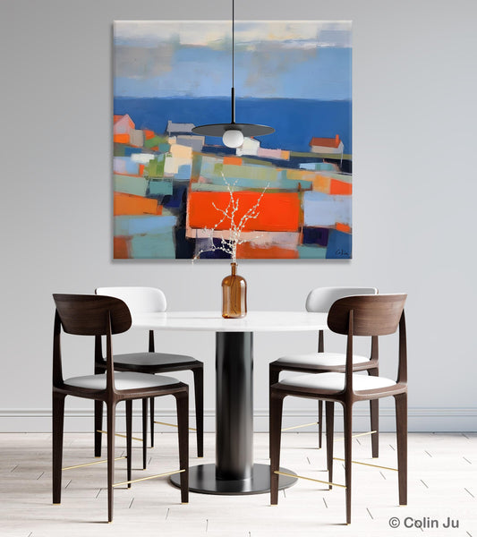 Large Art Painting for Living Room, Original Landscape Canvas Art, Oversized Landscape Wall Art Paintings, Contemporary Acrylic Painting on Canvas-ArtWorkCrafts.com