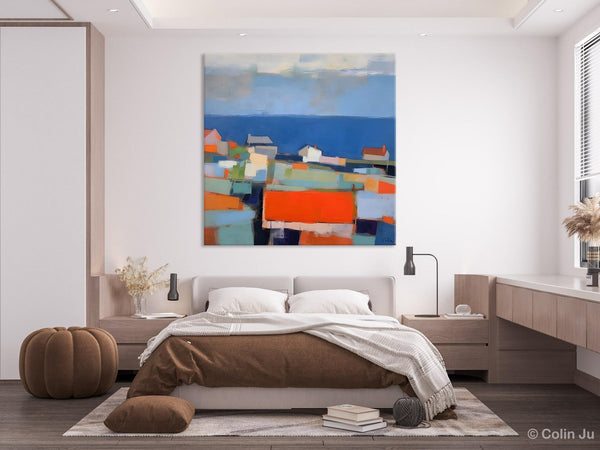 Large Art Painting for Living Room, Original Landscape Canvas Art, Oversized Landscape Wall Art Paintings, Contemporary Acrylic Painting on Canvas-ArtWorkCrafts.com