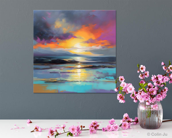 Large Art Painting for Living Room, Original Landscape Canvas Art, Contemporary Acrylic Painting on Canvas, Oversized Landscape Wall Art Paintings-ArtWorkCrafts.com