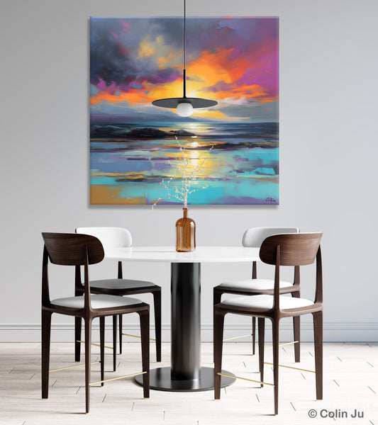 Large Art Painting for Living Room, Original Landscape Canvas Art, Contemporary Acrylic Painting on Canvas, Oversized Landscape Wall Art Paintings-ArtWorkCrafts.com