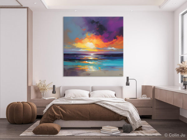 Contemporary Acrylic Painting on Canvas, Large Art Painting for Living Room, Original Landscape Canvas Art, Oversized Landscape Wall Art Paintings-ArtWorkCrafts.com