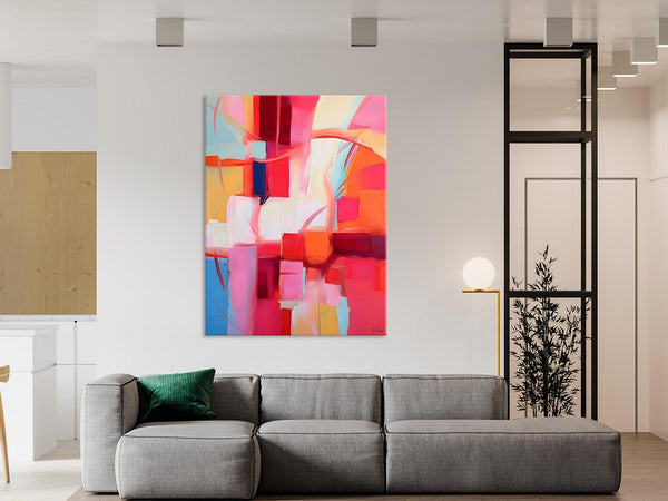 Hand Painted Wall Painting, Abstract Acrylic Painting for Bedroom, Original Modern Abstract Art, Extra Large Painting Ideas for Bedroom-ArtWorkCrafts.com