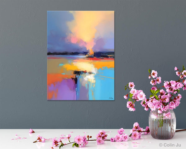 Canvas Painting for Bedroom, Landscape Canvas Painting, Abstract Landscape Painting, Original Landscape Art, Large Wall Art Paintings for Living Room-ArtWorkCrafts.com