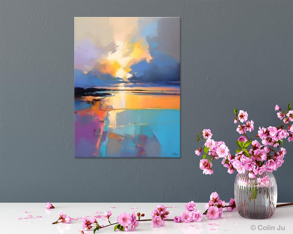 Landscape Canvas Painting, Abstract Landscape Painting, Original Landscape Art, Canvas Painting for Bedroom, Large Wall Art Paintings for Living Room-ArtWorkCrafts.com