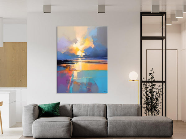 Landscape Canvas Painting, Abstract Landscape Painting, Original Landscape Art, Canvas Painting for Bedroom, Large Wall Art Paintings for Living Room-ArtWorkCrafts.com