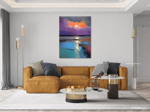 Extra Large Modern Wall Art, Landscape Canvas Paintings for Dining Room, Oil Painting on Canvas, Original Landscape Abstract Painting-ArtWorkCrafts.com