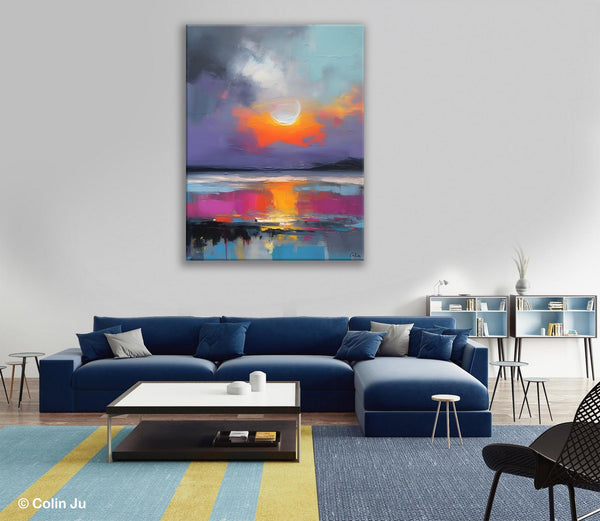 Contemporary Canvas Wall Art, Abstract Paintings for Bedroom, Original Hand Painted Oil Paintings, Canvas Paintings Behind Sofa, Buy Paintings Online-ArtWorkCrafts.com