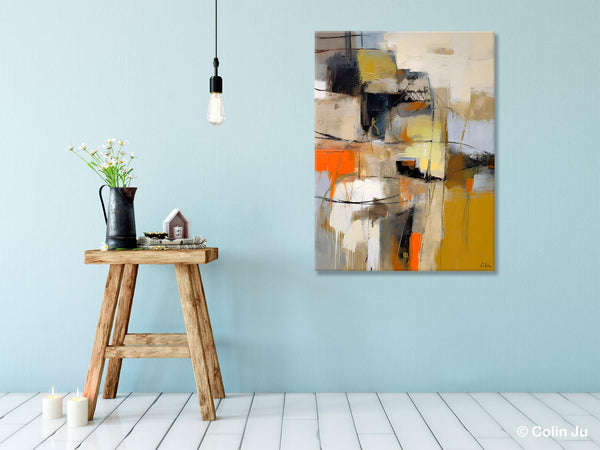 Acrylic Abstract Painting Behind Sofa, Large Painting on Canvas, Living Room Wall Art Paintings, Original Abstract Painting on Canvas-ArtWorkCrafts.com