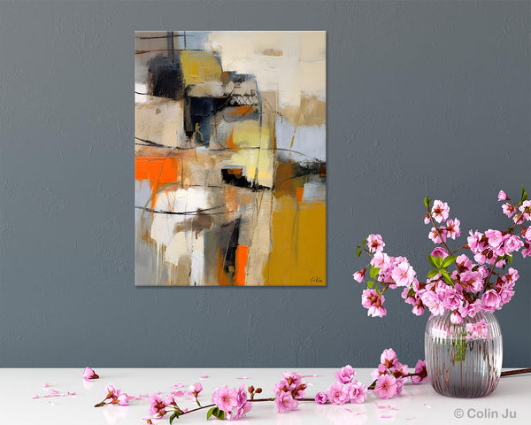 Acrylic Abstract Painting Behind Sofa, Large Painting on Canvas, Living Room Wall Art Paintings, Original Abstract Painting on Canvas-ArtWorkCrafts.com