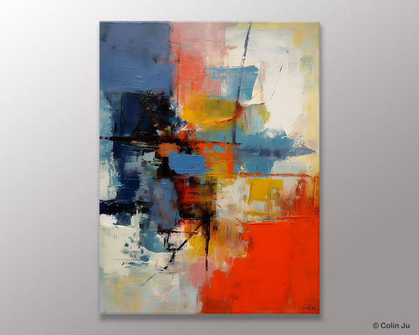 Simple Painting Ideas for Living Room, Acrylic Painting on Canvas, Original Hand Painted Art, Buy Paintings Online, Oversized Canvas Paintings-ArtWorkCrafts.com