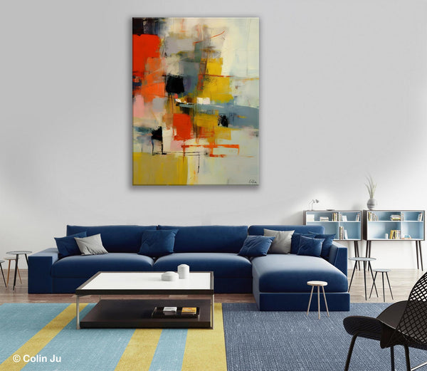 Bedroom Wall Art Ideas, Abstract Canvas Painting, Acrylic Canvas Paintings for Dining Room, Simple Wall Art Ideas, Original Contemporary Paintings-ArtWorkCrafts.com